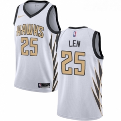 Womens Nike Atlanta Hawks 25 Alex Len Swingman White NBA Jersey City Edition 