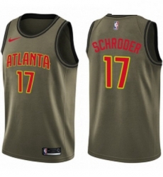 Youth Nike Atlanta Hawks 17 Dennis Schroder Swingman Green Salute to Service NBA Jersey 