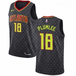 Youth Nike Atlanta Hawks 18 Miles Plumlee Swingman Black Road NBA Jersey Icon Edition 