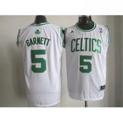 Celtics 5 Kevin Garnett Stitched White NBA Jersey