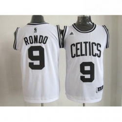 Celtics 9 Rajon Rondo WhiteBlack No Stitched NBA Jersey 