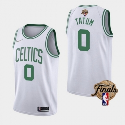 Men Boston Celtics 0 Jayson Tatum 2022 White NBA Finals Stitched Jersey