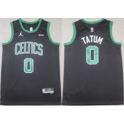 Men Boston Celtics 0 Jayson Tatum Black Stitched Basketball Jersey