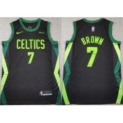 Men Boston Celtics 7 Jaylen Brown Black 2024 City Edition Stitched Basketball Jersey