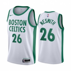 Men Nike Boston Celtics 26 Aaron Nesmith White NBA Swingman 2020 21 City Edition Jersey