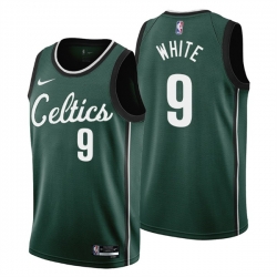 Men's Boston Celtics #9 Derrick White 2022-23 Green City Edition Stitched Jersey