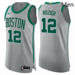 Mens Nike Boston Celtics 12 Terry Rozier Authentic Gray NBA Jersey City Edition 