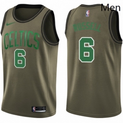 Mens Nike Boston Celtics 6 Bill Russell Swingman Green Salute to Service NBA Jersey