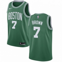 Mens Nike Boston Celtics 7 Jaylen Brown Swingman GreenWhite No Road NBA Jersey Icon Edition