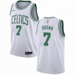 Mens Nike Boston Celtics 7 Jaylen Brown Swingman White NBA Jersey Association Edition