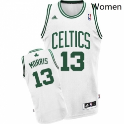 Womens Adidas Boston Celtics 13 Marcus Morris Swingman White Home NBA Jersey 