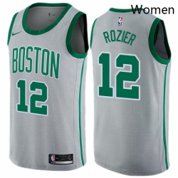 Womens Nike Boston Celtics 12 Terry Rozier Swingman Gray NBA Jersey City Edition 