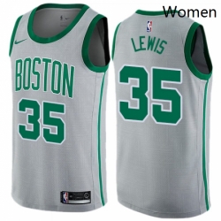 Womens Nike Boston Celtics 35 Reggie Lewis Swingman Gray NBA Jersey City Edition 