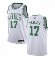 Youth Nike Boston Celtics 17 John Havlicek Authentic White NBA Jersey Association Edition