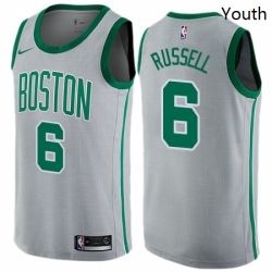 Youth Nike Boston Celtics 6 Bill Russell Swingman Gray NBA Jersey City Edition