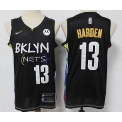 Men Brooklyn Nets 13 James Harden Black 2021 City Edition Nike Swingman Jersey