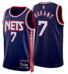 Men Brooklyn Nets 7 Kevin Durant Navy Nike 2021-22 City Edition Swingman Jersey