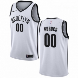 Mens Nike Brooklyn Nets 00 Rodions Kurucs Swingman White NBA Jersey Association Edition 