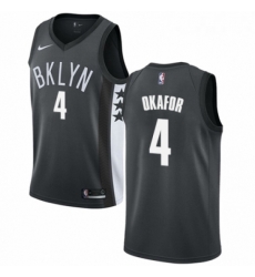 Womens Nike Brooklyn Nets 4 Jahlil Okafor Authentic Gray NBA Jersey Statement Edition 