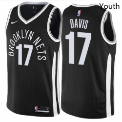 Youth Nike Brooklyn Nets 17 Ed Davis Swingman Black NBA Jersey City Edition 