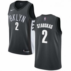 Youth Nike Brooklyn Nets 2 Nik Stauskas Swingman Gray NBA Jersey Statement Edition 