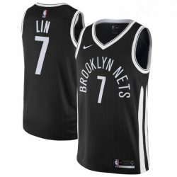 Youth Nike Brooklyn Nets 7 Jeremy Lin Swingman Black NBA Jersey City Edition