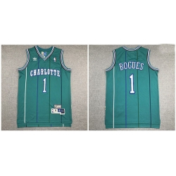 Hornets 1 Muggsy Bogues Green Hardwood Classics Jersey