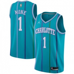 Men Nike Charlotte Hornets 1 Malik Monk Aqua NBA Jordan Swingman Hardwood Classics Jersey