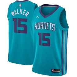 Nike Hornets #15 Kemba Walker Teal NBA Jordan Swingman Icon Edition Jersey