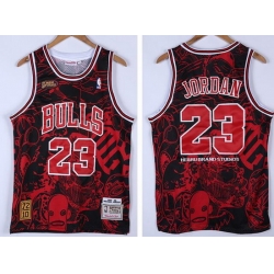 Men Chicago Bulls 1995-96 Season Michael Jordan #23 Hebru Brantley X M&N Black Jersey