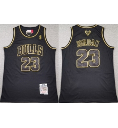 Men Chicago Bulls 23 Michael Jordan Black Gold 1997 98 Stitched Basketball Jersey