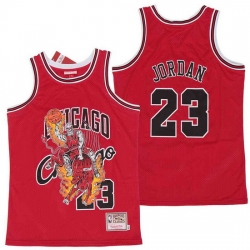 Men Chicago Bulls 23 Michael Jordan skeleton red Jersey