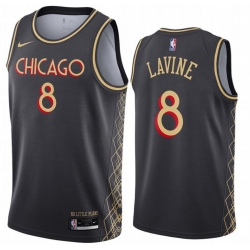 Men Chicago Bulls 8 Zach Lavine Black 2020 21 City Edition Nike Swingman Jersey