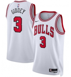 Men Nike Chicago Bulls Josh Giddey #3 Stitched Basketball Swingman Jersey White