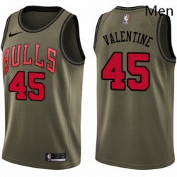 Mens Nike Chicago Bulls 45 Denzel Valentine Swingman Green Salute to Service NBA Jersey