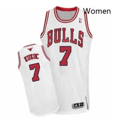 Womens Adidas Chicago Bulls 7 Toni Kukoc Authentic White Home NBA Jersey