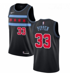 Womens Nike Chicago Bulls 33 Scottie Pippen Swingman Black NBA Jersey City Edition