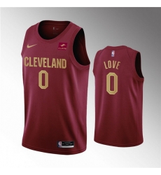 Men Cleveland Cavaliers 0 Kevin Love Wine Icon Edition Stitched Basketball Jersey 517