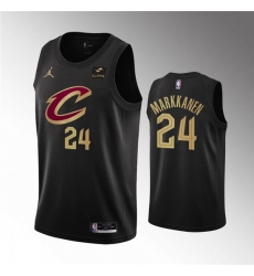 Men Cleveland Cavaliers 24 Lauri Markkanen Black Statement Edition Stitched Basketball Jersey