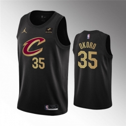 Men Cleveland Cavaliers 35 Isaac Okoro Black Statement Edition Stitched Basketball Jersey