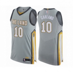 Mens Cleveland Cavaliers 10 Darius Garland Authentic Gray Basketball Jersey City Edition 