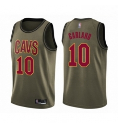 Mens Cleveland Cavaliers 10 Darius Garland Swingman Green Salute to Service Basketball Jersey 