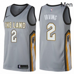 Mens Nike Cleveland Cavaliers 2 Kyrie Irving Swingman Gray NBA Jersey City Edition