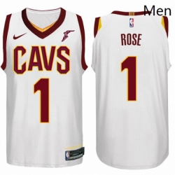 Nike NBA Cleveland Cavaliers 1 Derrick Rose Jersey 2017 18 New Season White Jersey 