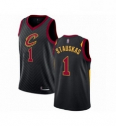 Womens Cleveland Cavaliers 1 Nik Stauskas Authentic Black Basketball Jersey Statement Edition 