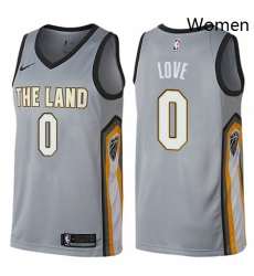 Womens Nike Cleveland Cavaliers 0 Kevin Love Swingman Gray NBA Jersey City Edition