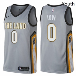 Youth Nike Cleveland Cavaliers 0 Kevin Love Swingman Gray NBA Jersey City Edition