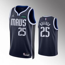 Men Dallas Mavericks 25 Reggie Bullock Navy Statement Edition Stitched Basketball Jersey