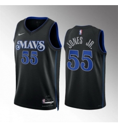 Men Dallas Mavericks 55 Derrick Jones Jr Black 2023 24 City Edition Stitched Basketball Jersey