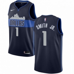 Mens Nike Dallas Mavericks 1 Dennis Smith Jr Swingman Navy Blue NBA Jersey Statement Edition